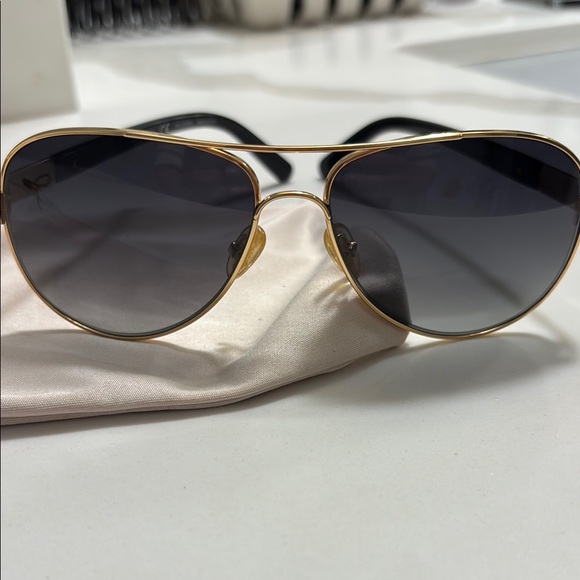 Tory Burch Gold Aviator Sunglasses - Picture 5 of 5